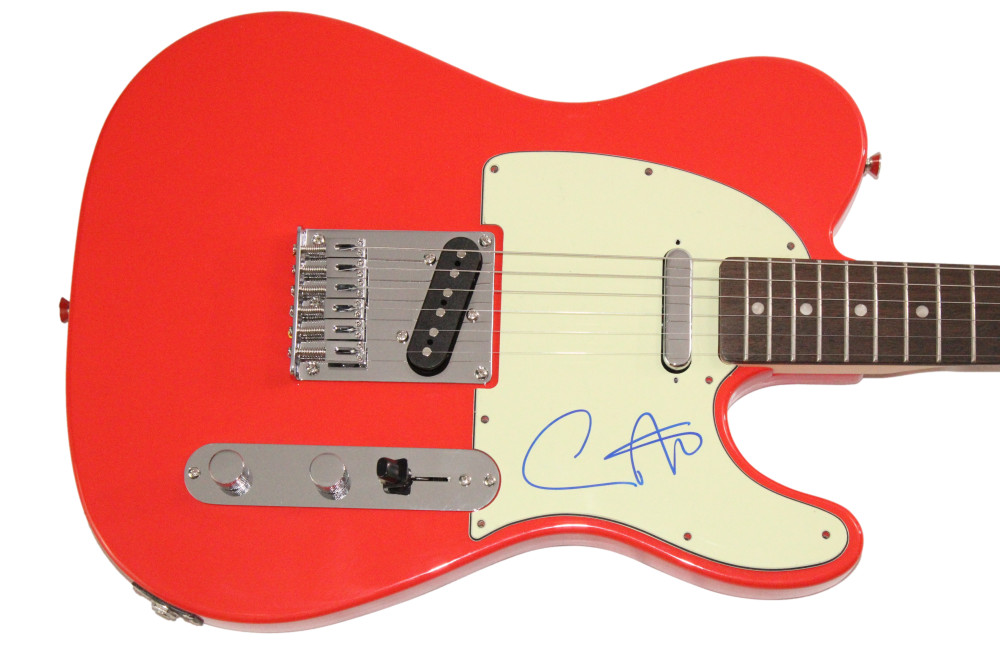 Carlos Santana Signed Autograph Red Fender Telecaster Guitar Moonflower JSA COA

