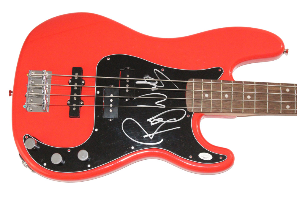 Roger Waters Pink Floyd Signed Autograph Red Fender Electric Bass Guitar JSA COA