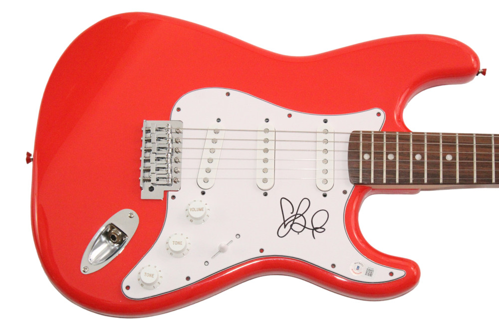 Pink P!nk Signed Autograph Full Size Red Fender Electric Guitar w/ Beckett COA