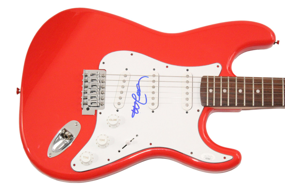 Willie Nelson Signed Autograph Full Size Red Fender Electric Guitar w/ JSA COA