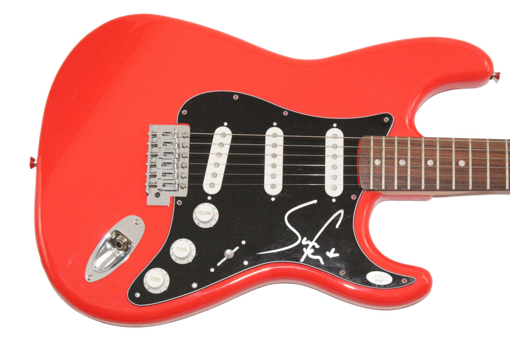 Sam Fender Signed Autograph Full Size Red Fender Electric Guitar w/ JSA COA