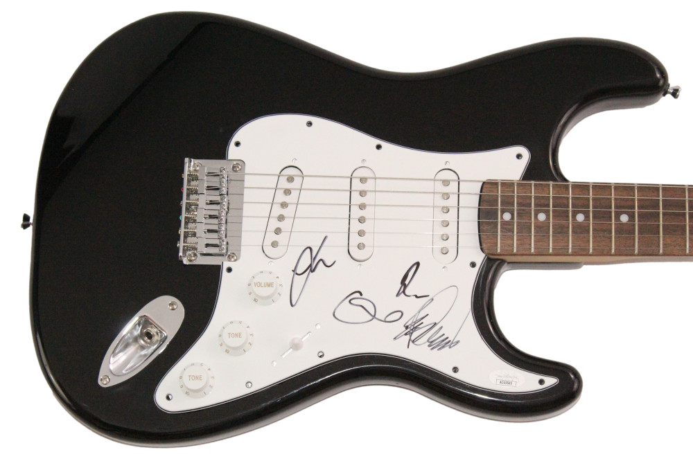 Glass Animals Full Band Signed Autograph Black Fender Electric Guitar w/ JSA COA