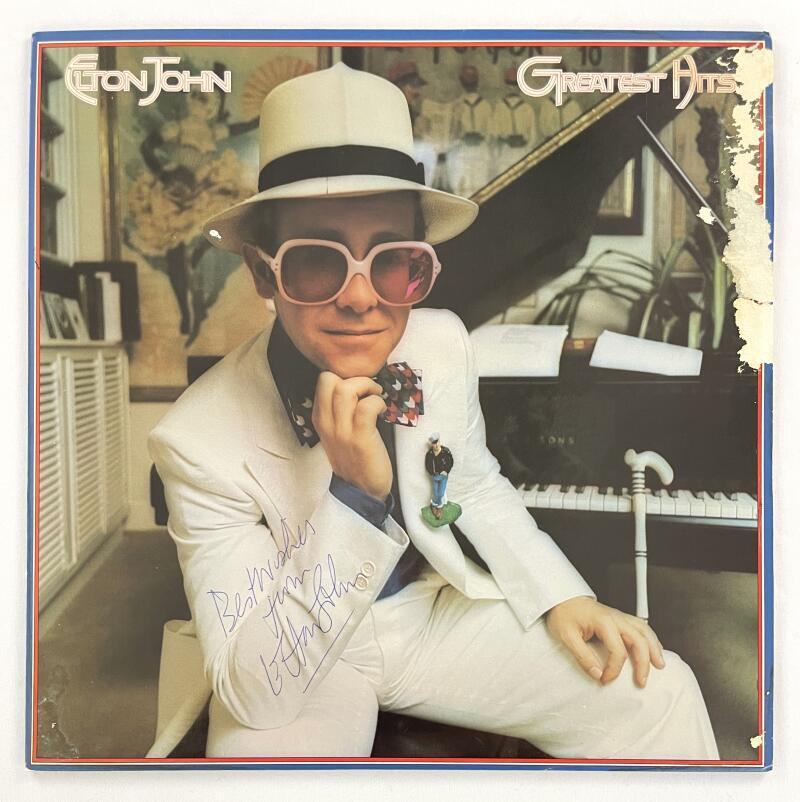 Elton John Signed Autograph Album Vinyl Record Greatest Hits w/ JSA COA