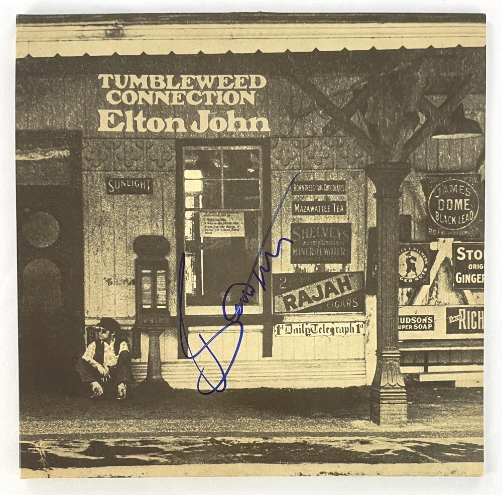 Bernie Taupin Signed Autograph Album Vinyl Record Tumbleweed Connection JSA COA