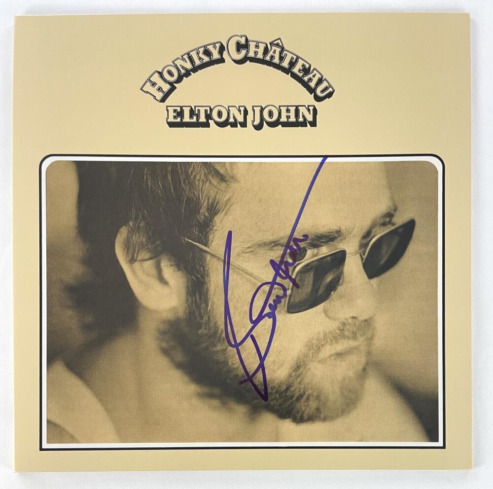 Bernie Taupin Signed Autograph Album Vinyl Record - Elton John Honky Chateau JSA