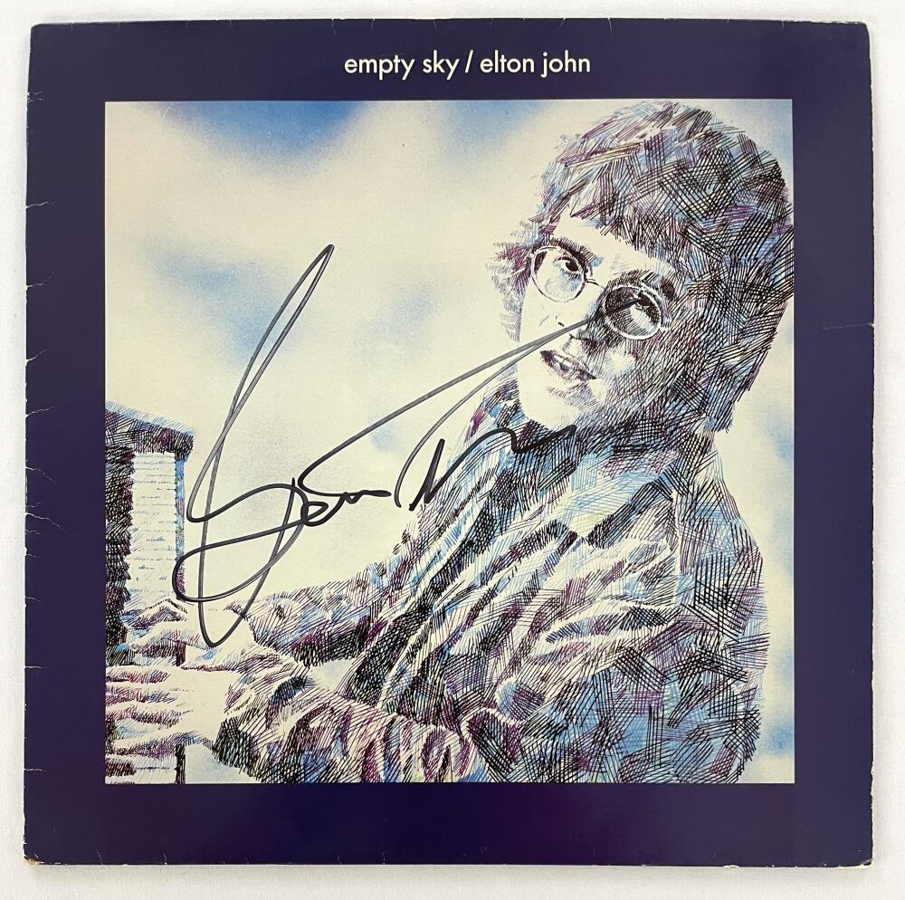 Bernie Taupin Signed Autograph Album Vinyl Record - Elton John Empty Sky JSA COA