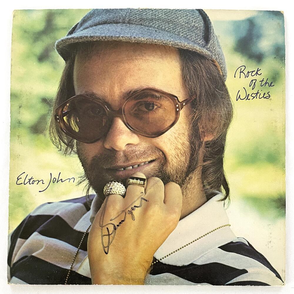 Bernie Taupin Signed Autograph Album Record Elton John Rock of Westies JSA COA