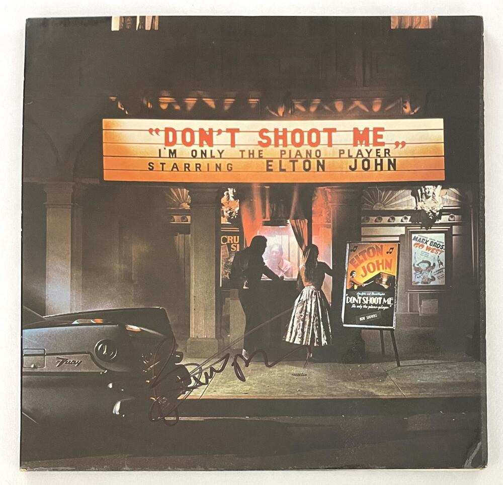 Bernie Taupin Signed Autograph Album Vinyl Record Elton John Don't Shoot Me JSA