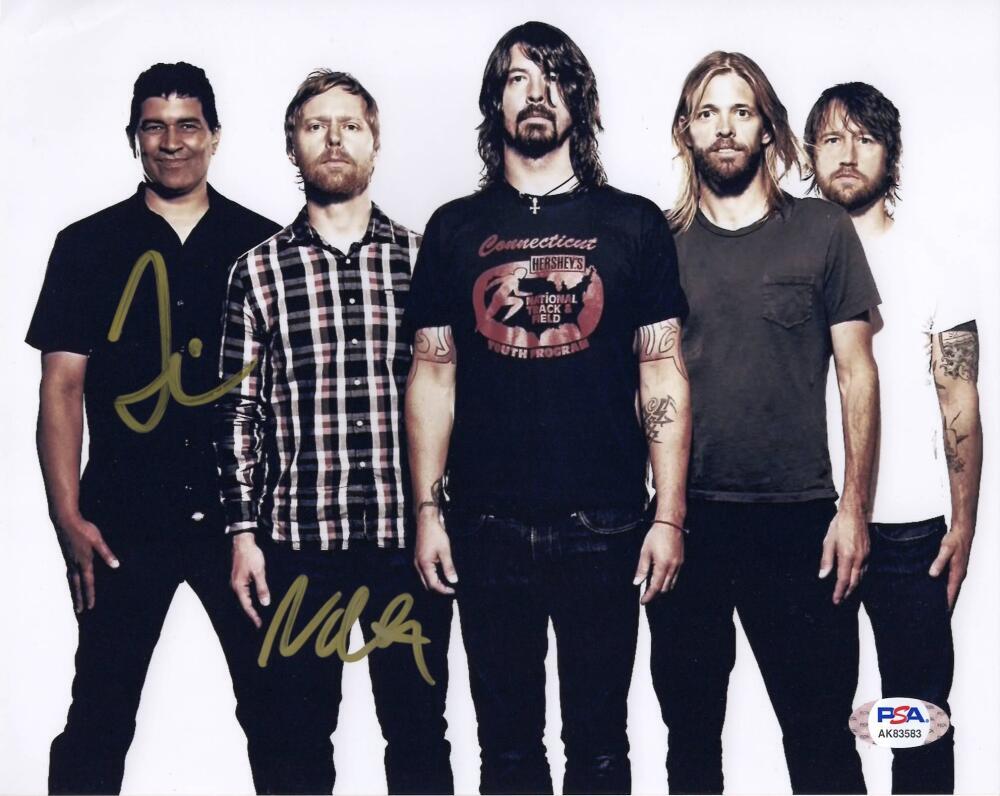 Taylor Hawkins & Nate Mendel Signed Autograph 8x10 Photo Foo Fighters w/ PSA COA