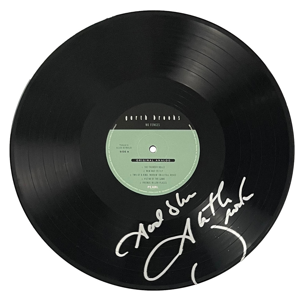 Garth Brooks Signed Autograph Album Vinyl Record LP No Fences Disc Beckett COA
