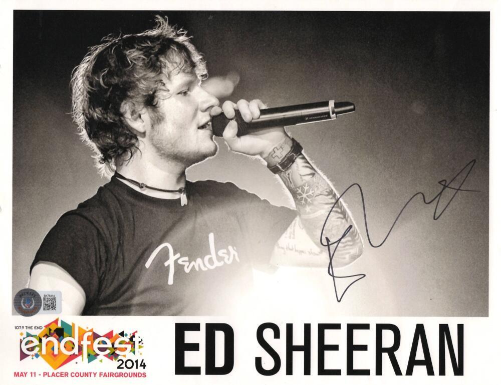Ed Sheeran Signed Autograph 8.5x11 Vintage Promo Photo - Equals Divide Beckett