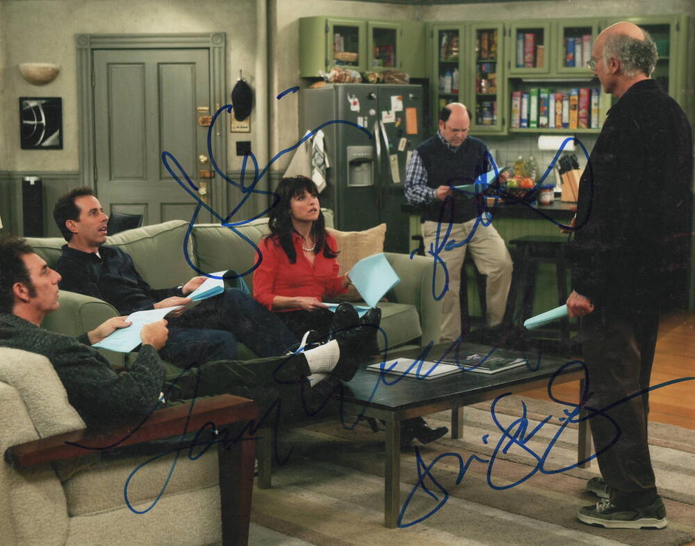 SEINFELD SIGNED AUTOGRAPH 11x14 PHOTO - JERRY LARRY DAVID JULIA LOUIS-DREYFUS +