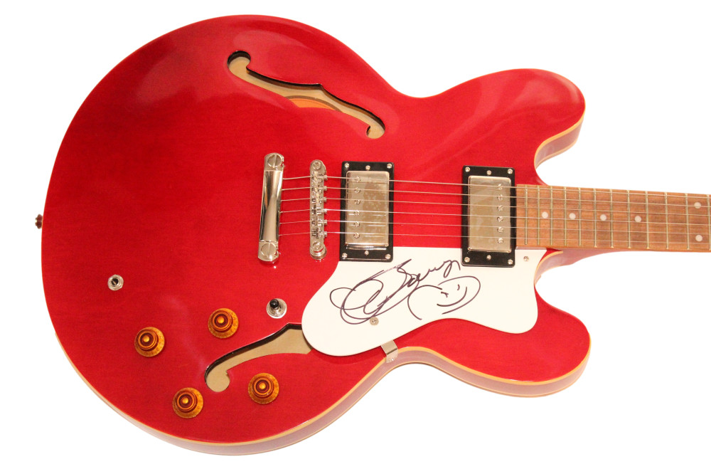 Chuck Berry Signed Autograph Cherry Epiphone Dot Hollow Body Guitar JSA Beckett