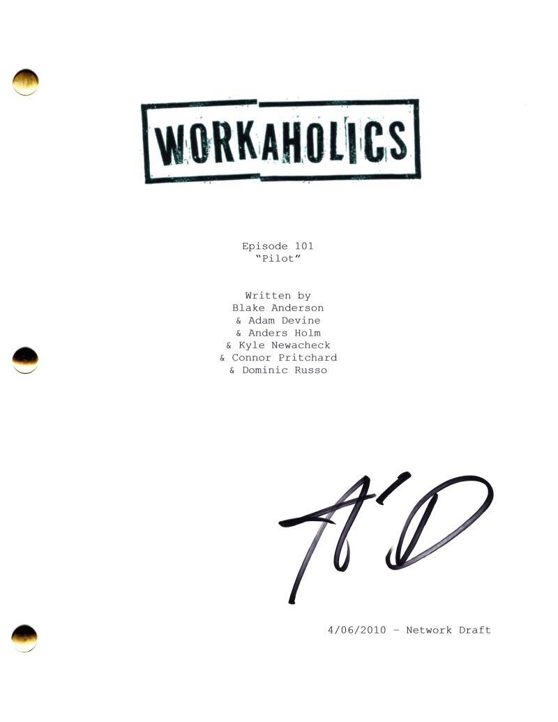 Adam Devine Signed Autograph Workaholics Full Pilot Script Screenplay
