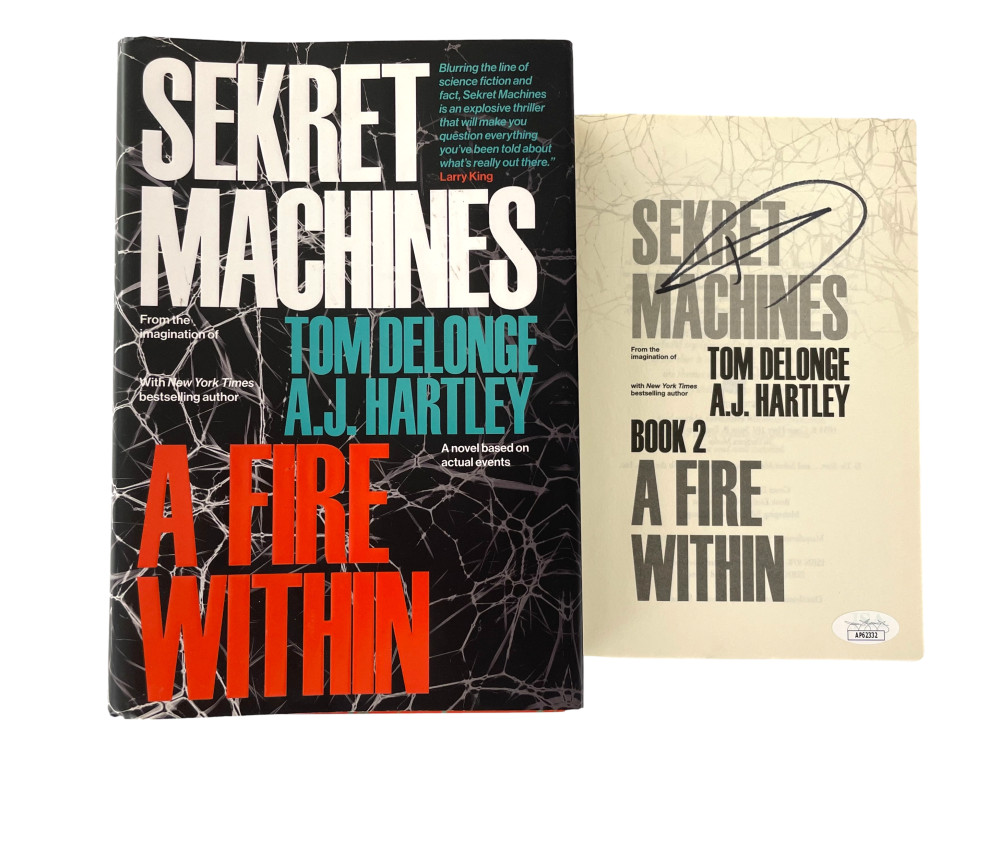 TOM DELONGE BLINK-182 SIGNED AUTOGRAPH SEKRET MACHINES A FIRE WITHIN BOOK W/ JSA COLLECTIBLE MEMORABILIA