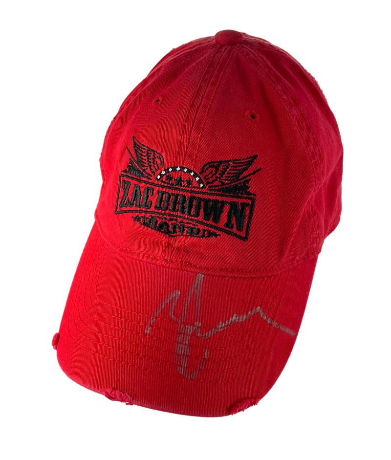 ZAC BROWN SIGNED AUTOGRAPH ZAC BROWN BAND BASEBALL CAP HAT W/ PSA COA COLLECTIBLE MEMORABILIA