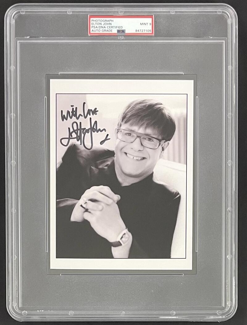 Elton John Signed Autograph PSA/DNA Jumbo Slabbed Encapsulated 6x8 Photo MINT 9