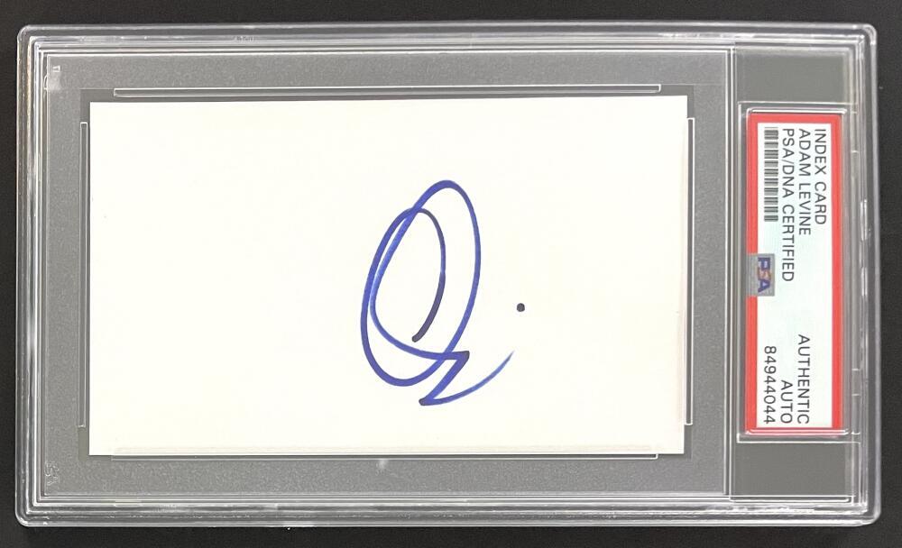 ADAM LEVINE MAROON 5 SIGNED AUTOGRAPH 3×5 CARD PSA/DNA SLABBED ENCAPSULATED COLLECTIBLE MEMORABILIA