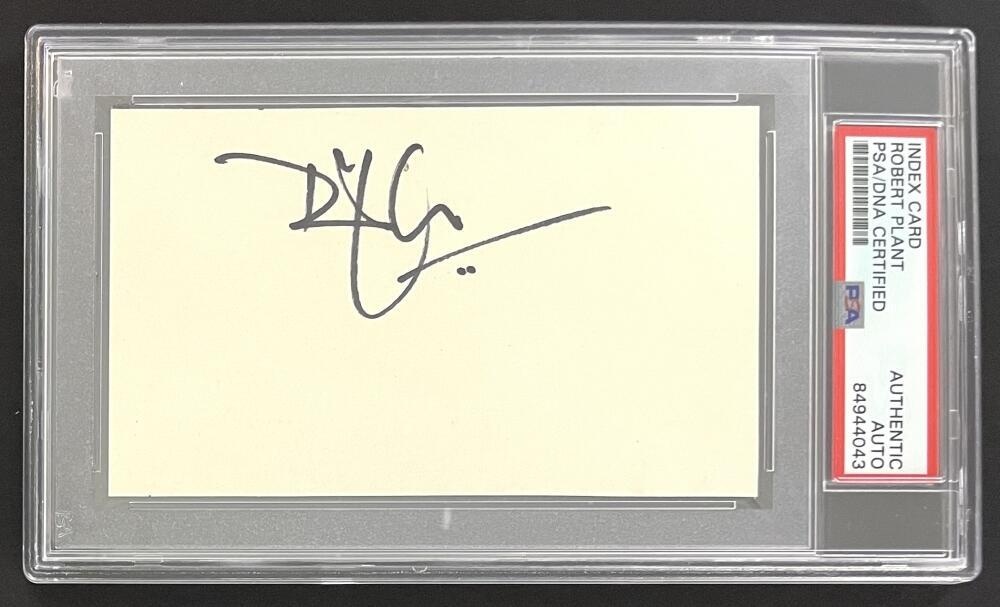 Robert Plant Led Zeppelin Signed Autograph 3x5 Card PSA/DNA Slabbed Encapsulated
