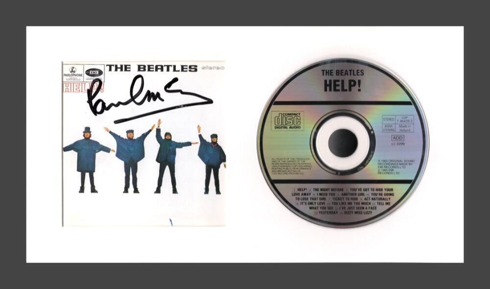 Paul McCartney The Beatles Signed Autograph Help Framed CD Display w/ JSA COA