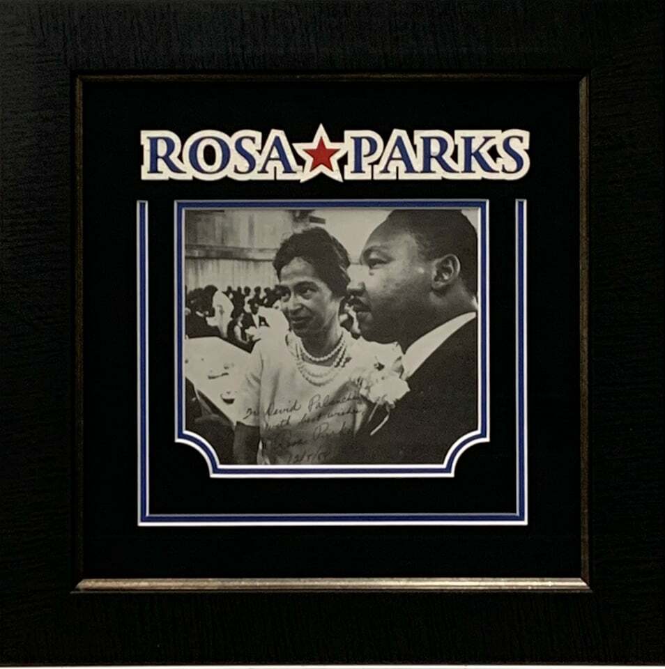 Rosa Parks Civil Rights Leader Rare Signed Autograph Photo With MLK Frame JSA