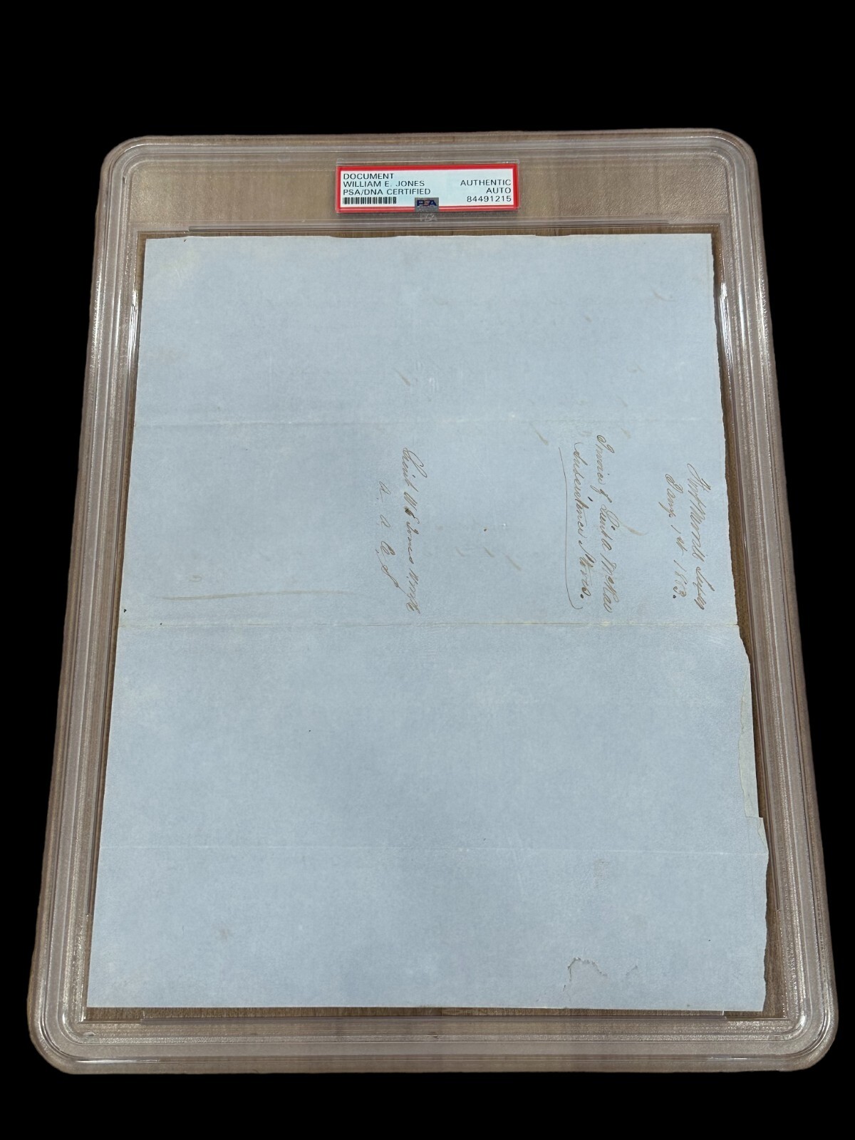 CSA Confederate General William E. Jones Civil War KIA Signed Autograph PSA Slab
