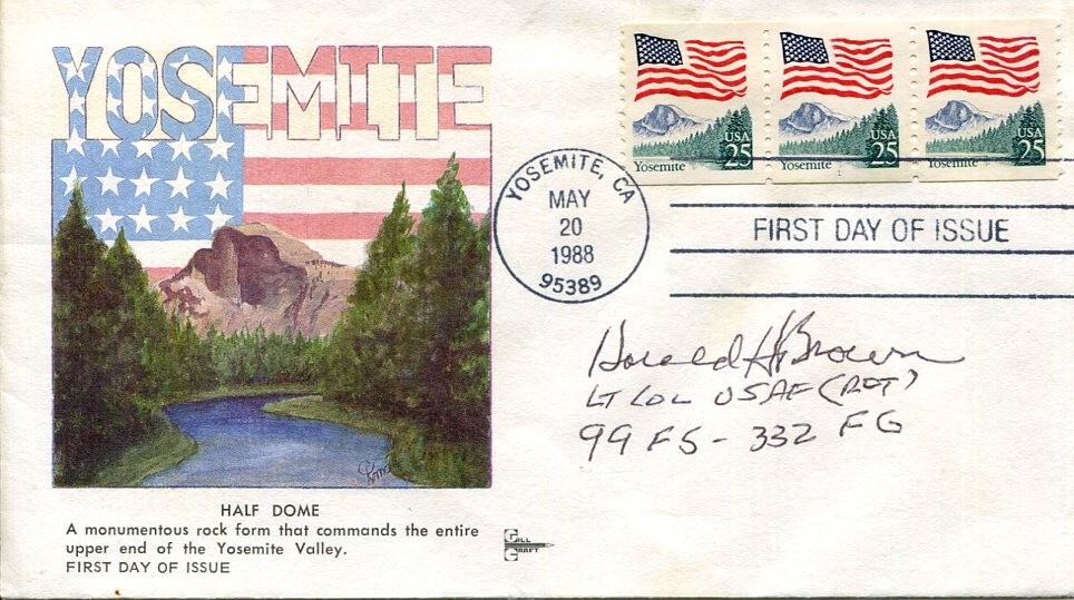 Harold Brown WWII War Tuskegee Airmen PT-17 B-47 P-51 Signed Autograph FDC
