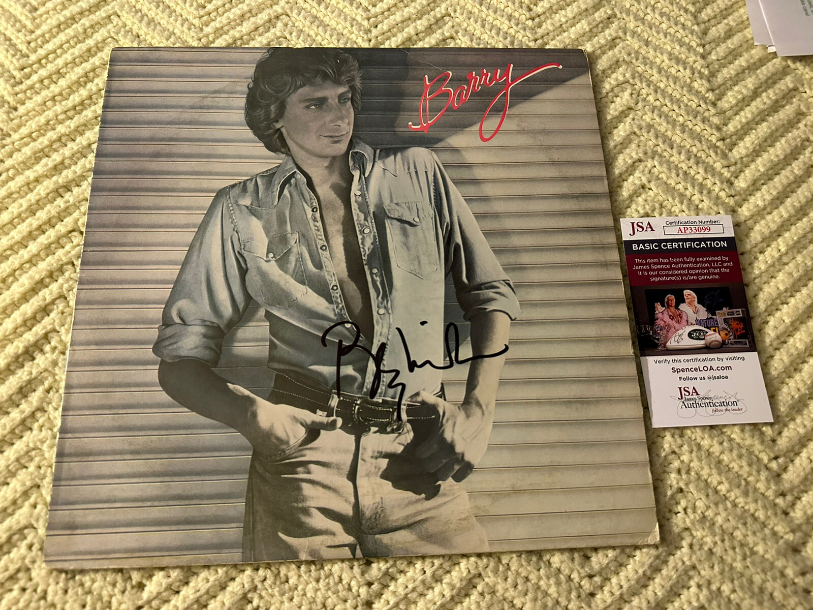 Barry Manilow SIGNED Album Vinyl Record JSA Authenticated COA Autographed
