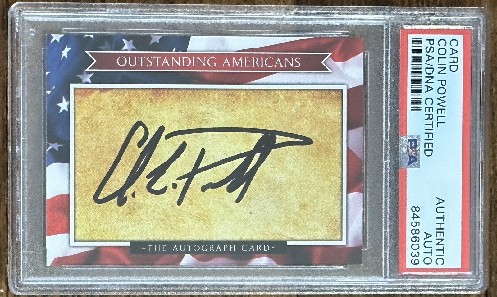 OUTSTANDING AMERICANS TRADING CARD GENERAL COLIN POWELL SIGNED AUTOGRAPH PSA DNA