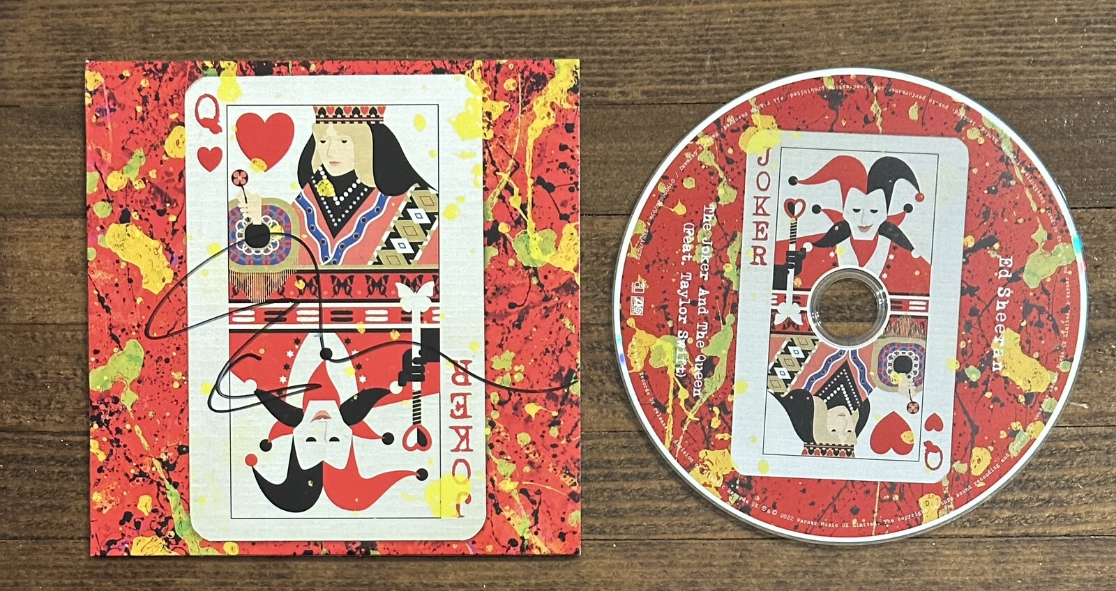 ED SHEERAN SIGNED Joker And The Queen CD COVER BAS BECKETT COA AUTOGRAPH