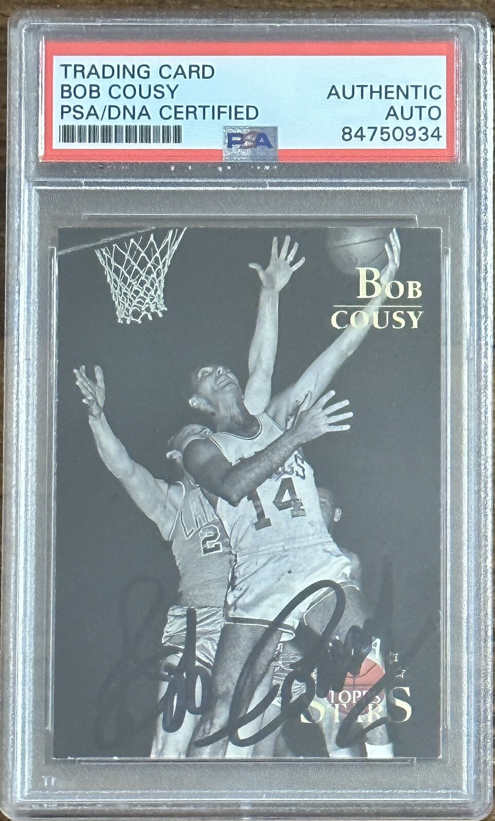 1996 Topps Stars Bob Cousy Signed PSA DNA Certified Autograph Boston Celtics HOF
