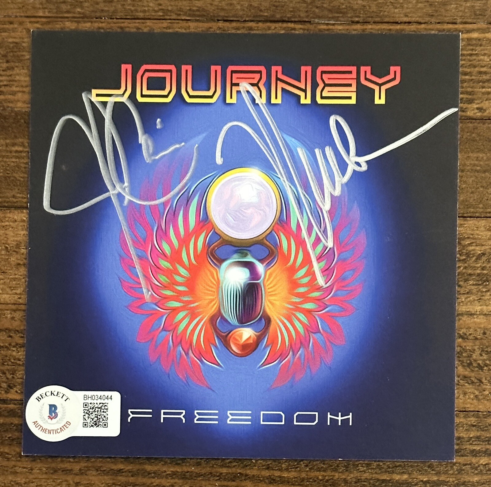 Journey Freedom Signed CD Cover Art Card BAS Beckett COA Schon Cain Autographed