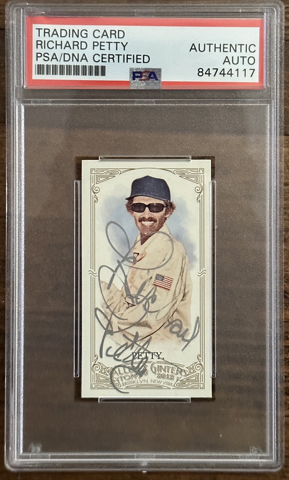 2012 TOPPS ALLEN GINTER MINI RICHARD PETTY NASCAR SIGNED AUTOGRAPH PSA DNA COA