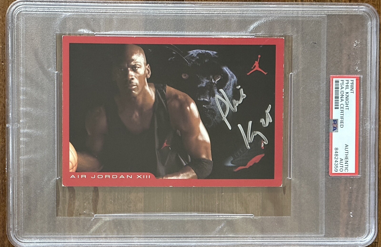 PHIL KNIGHT NIKE CEO SIGNED AIR JORDAN 13 SHOE CARD PSA DNA AUTOGRAPH MICHAEL