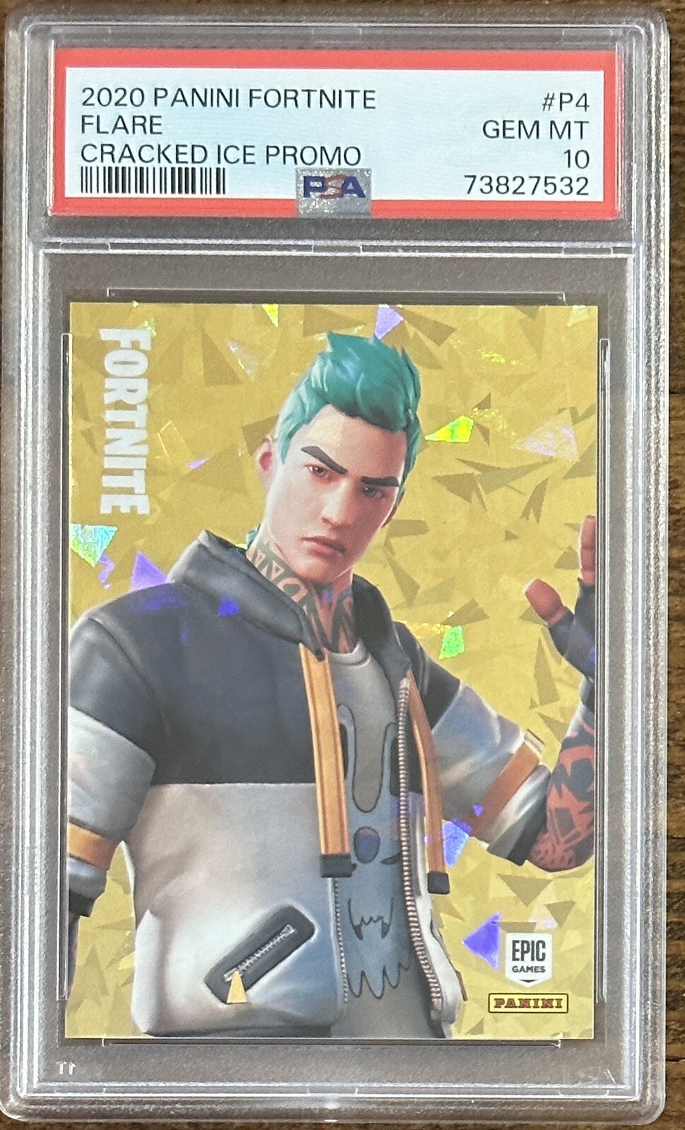 2020 PANINI FORTNITE SERIES 2 FLARE P4 PROMO CRACKED ICE PSA GEM MINT 10
