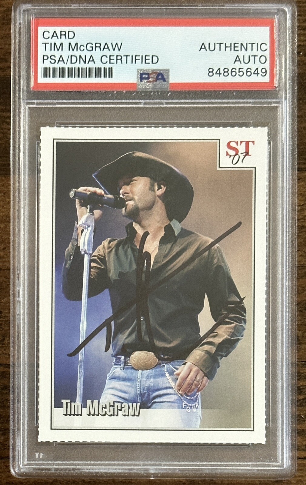 2007 Spotlight Tribute Tim McGraw Signed Trading Card PSA DNA COA Autograph