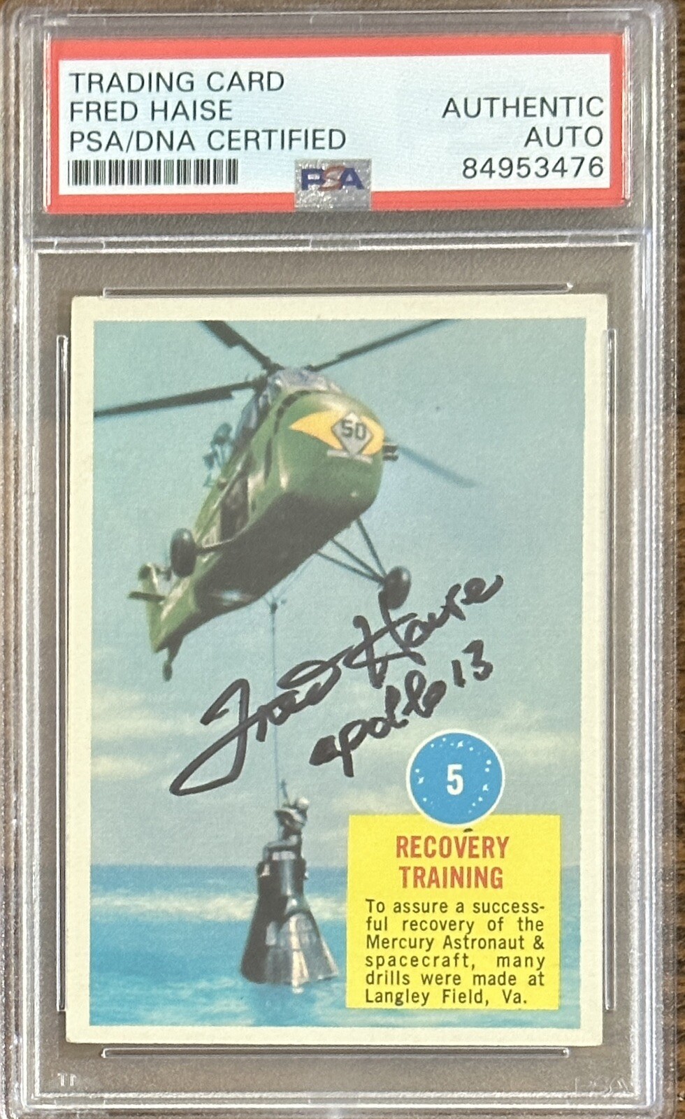 1963 TOPPS ASTRONAUTS FRED HAISE APOLLO 13 SIGNED PSA DNA COA AUTOGRAPHED NASA