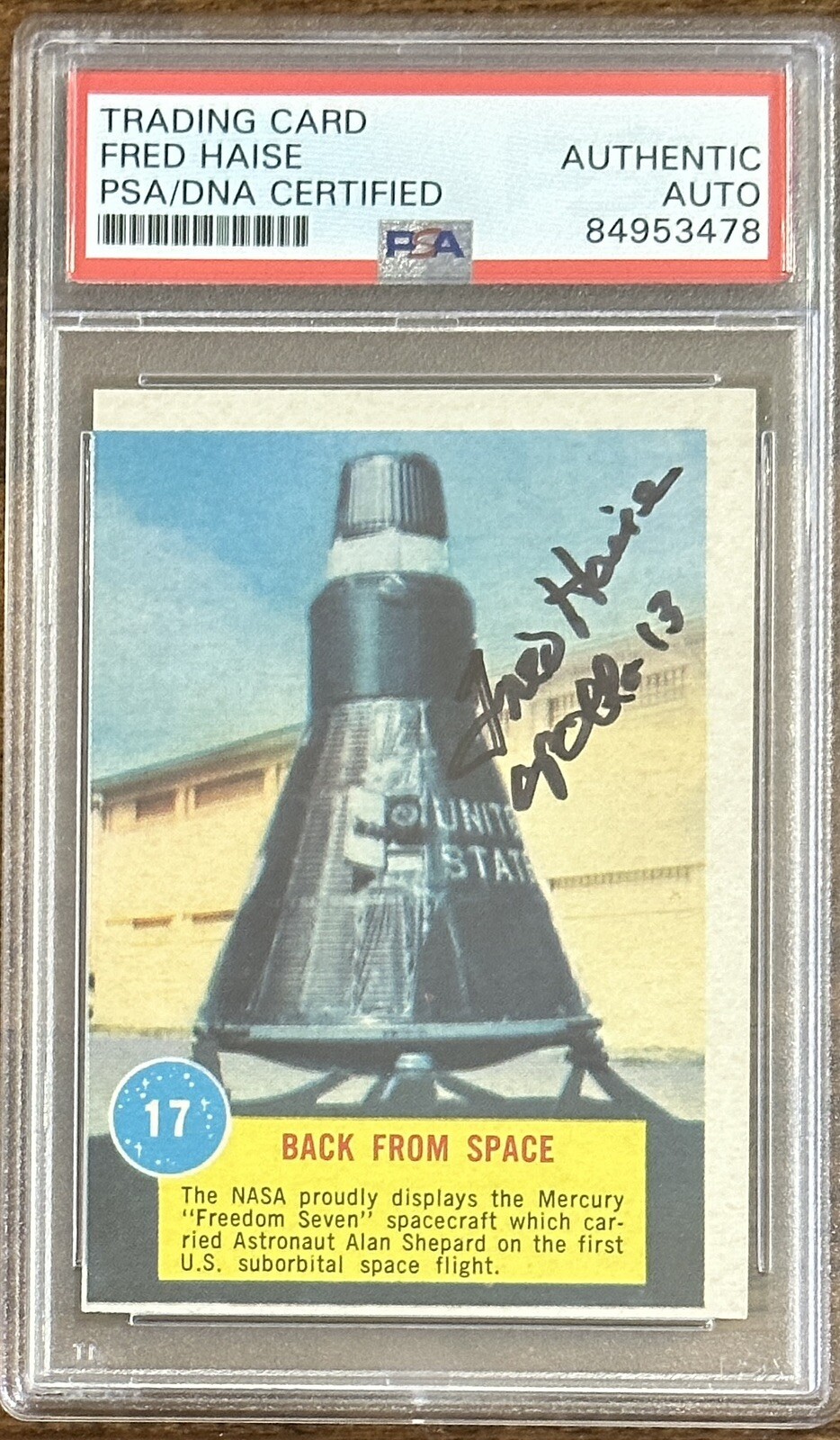 1963 TOPPS ASTRONAUTS FRED HAISE APOLLO 13 SIGNED PSA DNA COA AUTOGRAPHED NASA