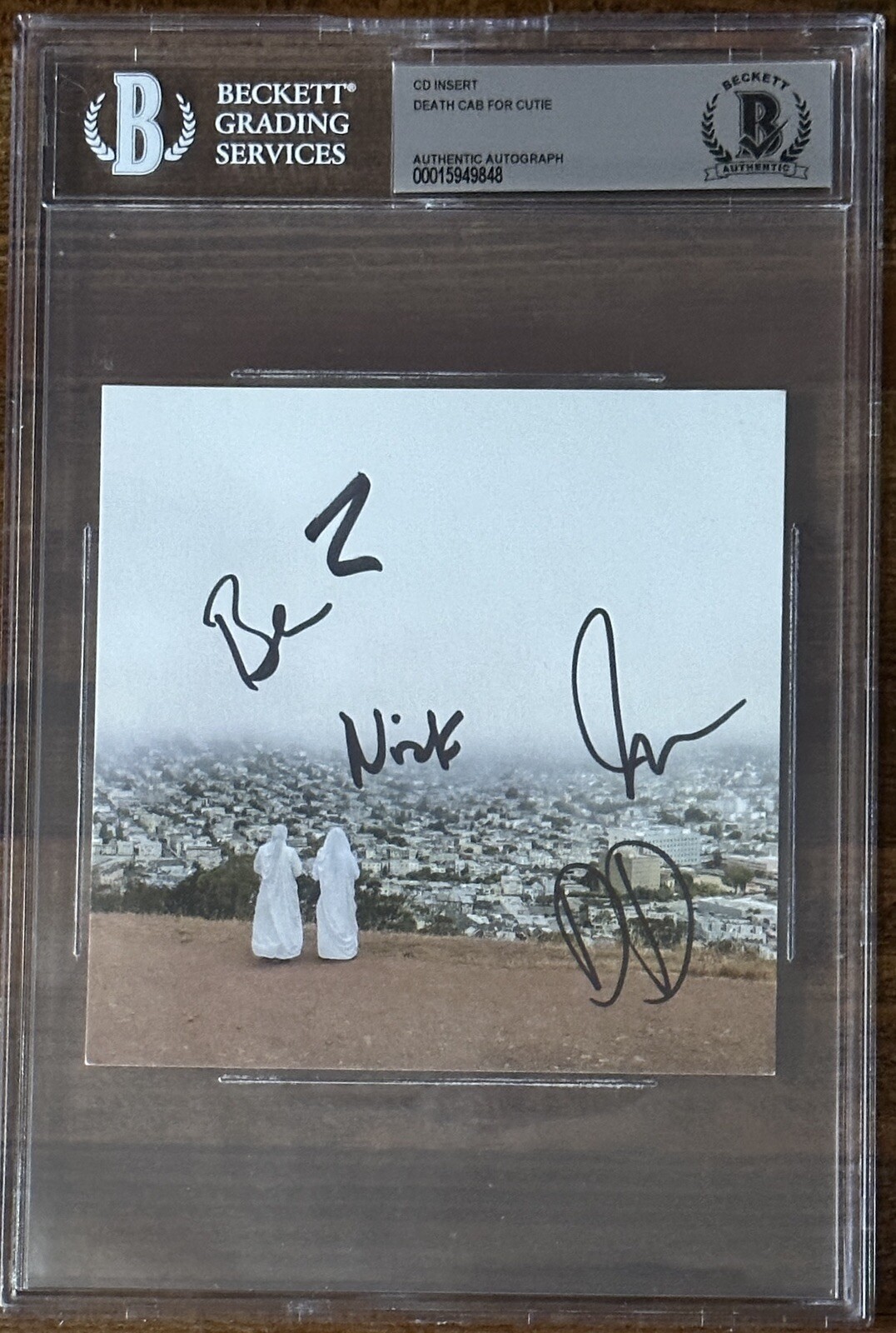 Death Cab For Cutie FULL BAND AUTOGRAPHED SIGNED ALBUM ART CARD BAS Beckett COA