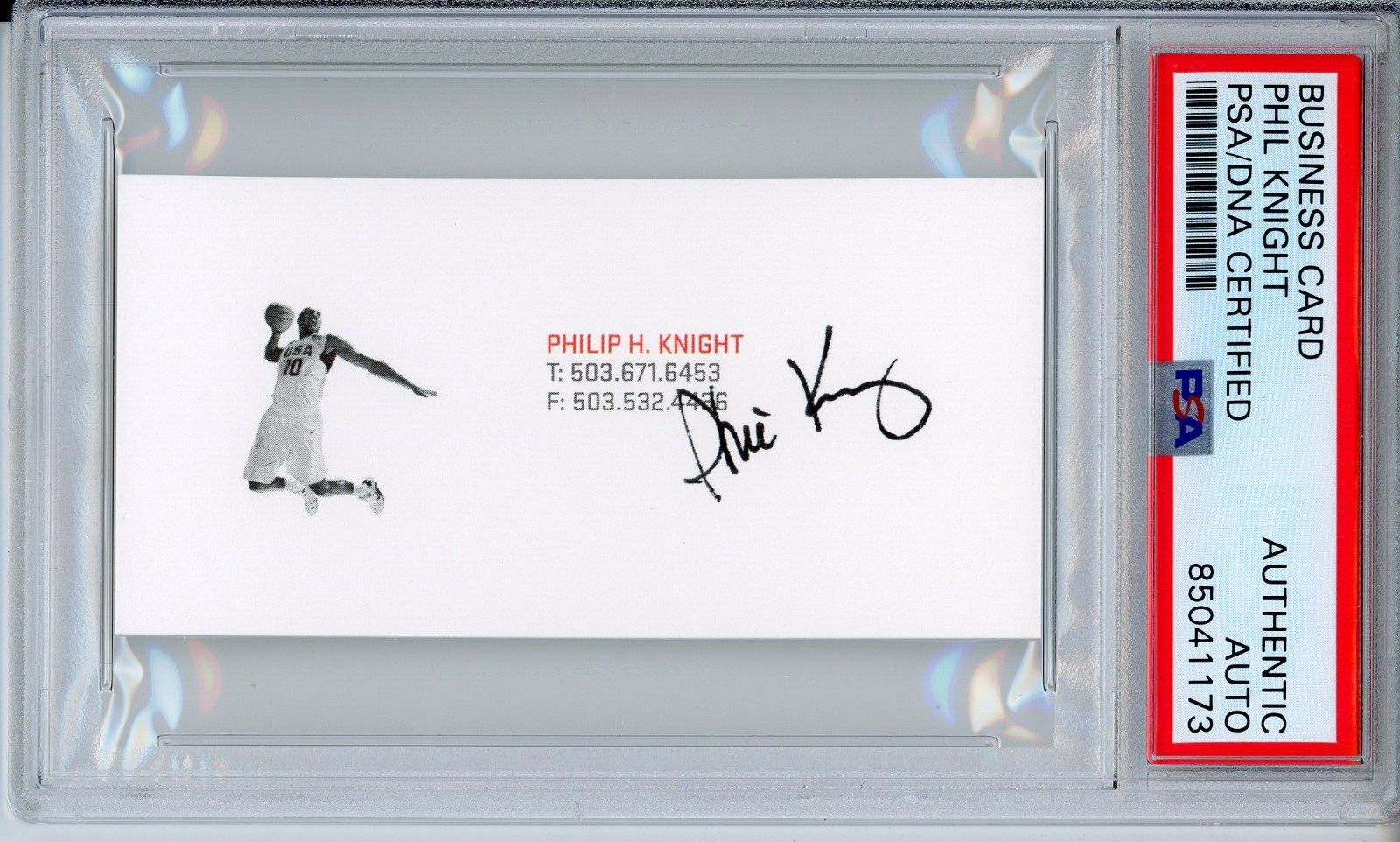 PHIL KNIGHT NIKE CEO SIGNED BUSINESS CARD PSA DNA AUTOGRAPH KOBE BRYANT IMAGE