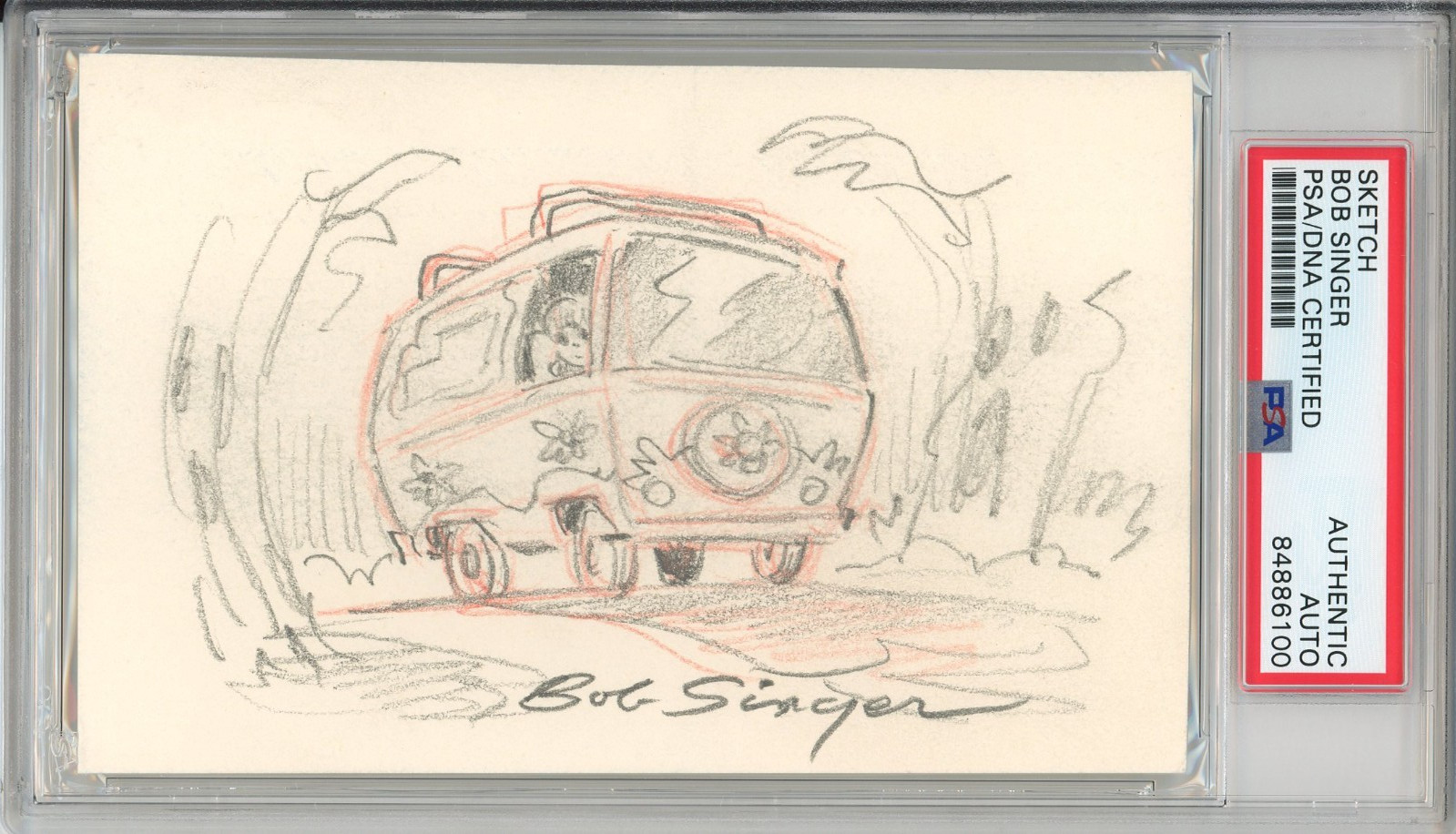 Scooby Doo Mystery Machine Original Drawing Sketch Signed Bob Singer PSA DNA COA