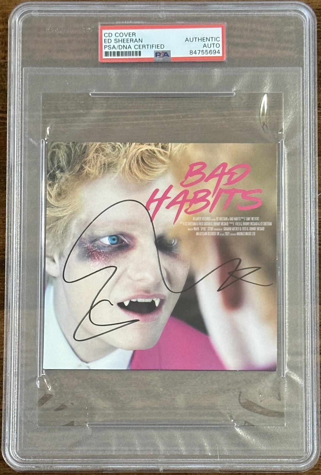 SIGNED ED SHEERAN BAD HABITS CD COVER PSA DNA COA CERTIFIED AUTOGRAPH BOLD SIG