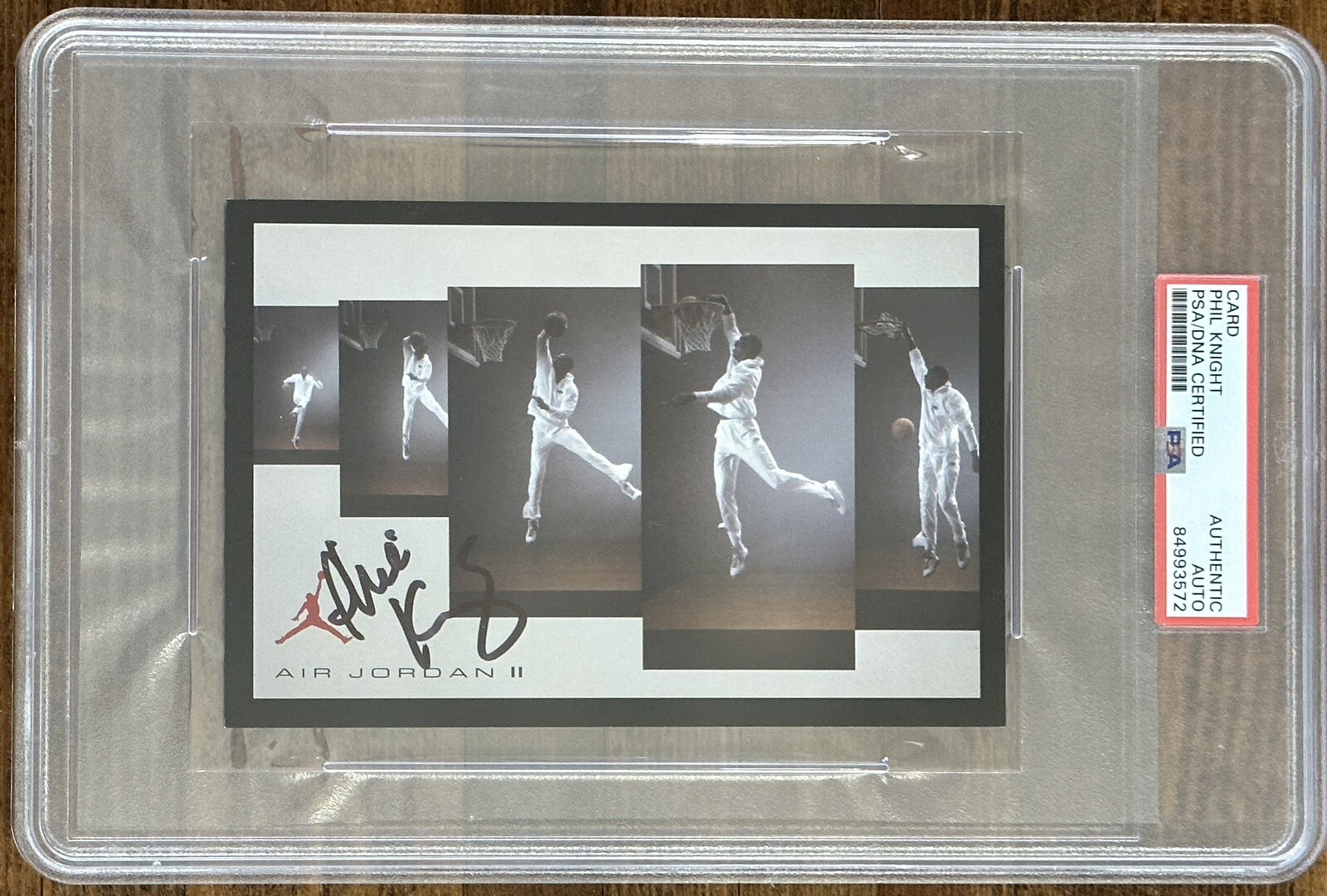 PHIL KNIGHT NIKE CEO SIGNED AIR JORDAN 2 SHOE CARD PSA DNA COA AUTOGRAPH MICHAEL