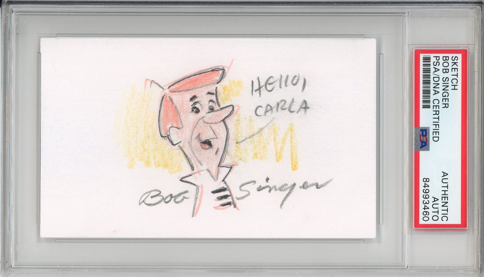 George Jetson Original Color Drawing Sketch Signed & Drawn By Bob Singer PSA DNA