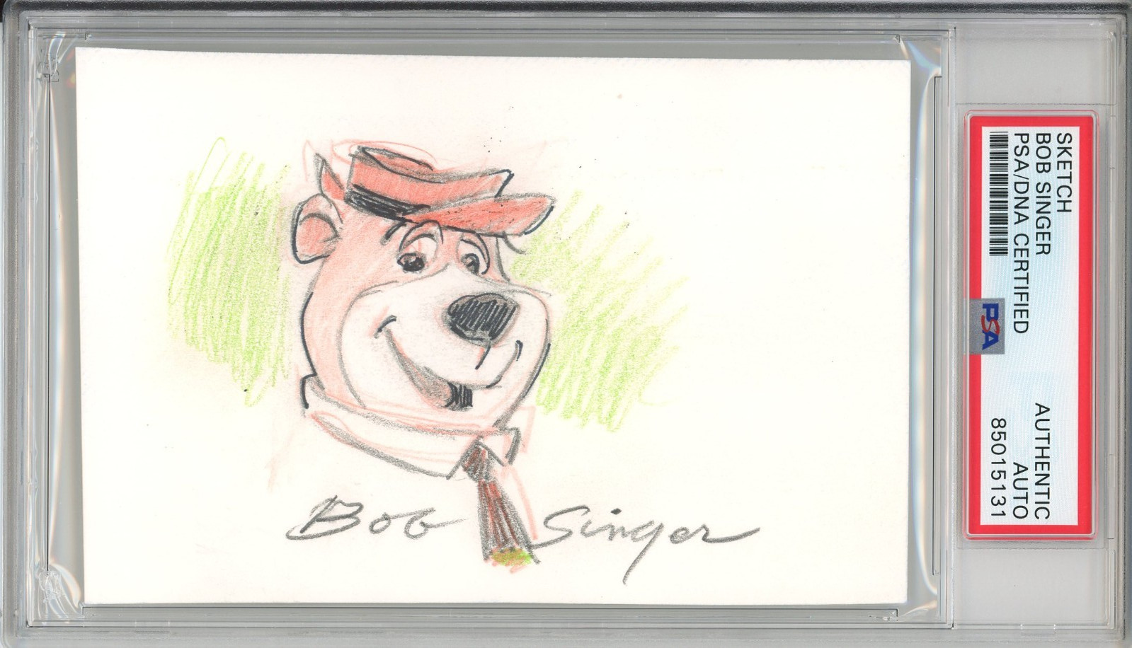 Yogi Bear Original Drawing Sketch By Bob Singer PSA DNA COA Signed Hanna Barbera
