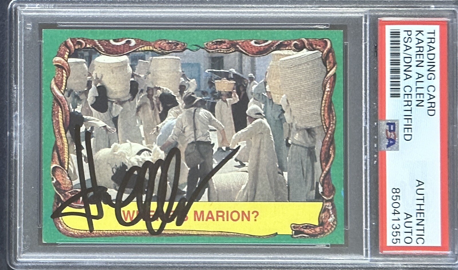 1981 TOPPS INDIANA JONES KAREN ALLEN SIGNED MARION CARD PSA DNA COA AUTOGRAPH COLLECTIBLE MEMORABILIA