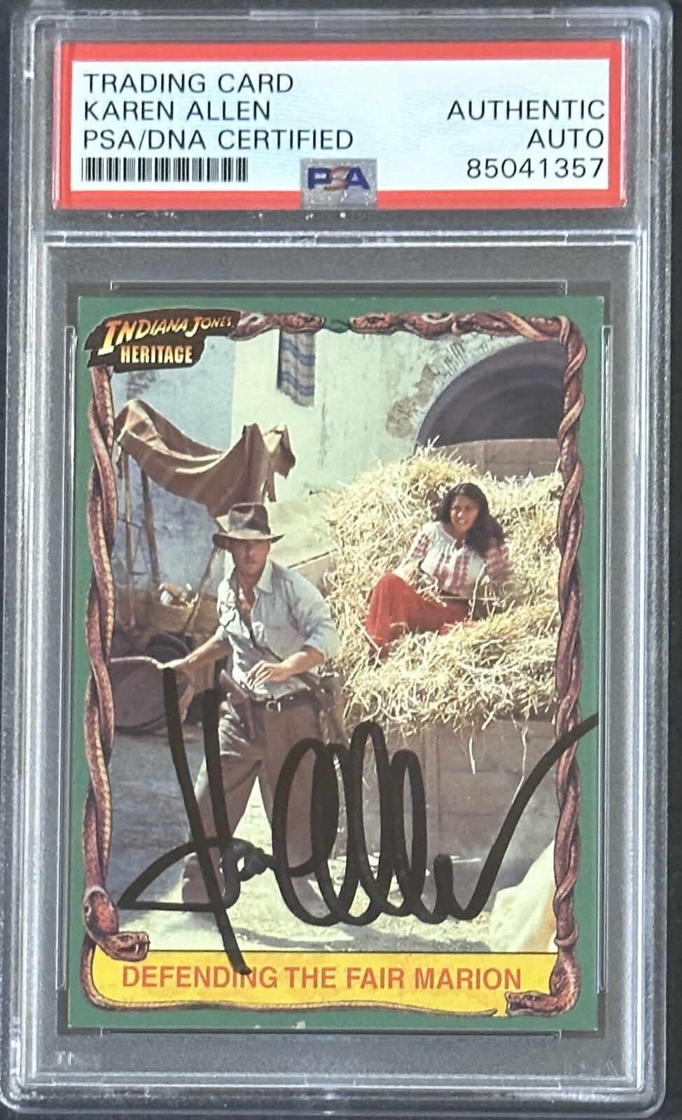 2008 Topps Heritage Indiana Jones Karen Allen SIGNED Marion PSA DNA Autograph
