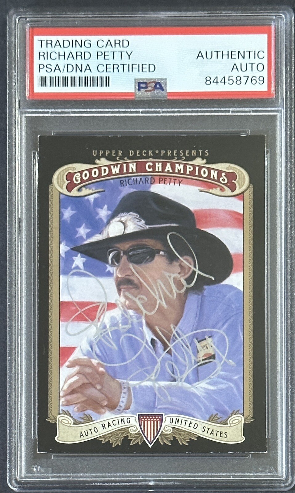 2008 UD UPPER DECK GOODWIN RICHARD PETTY NASCAR SIGNED AUTOGRAPH PSA DNA COA