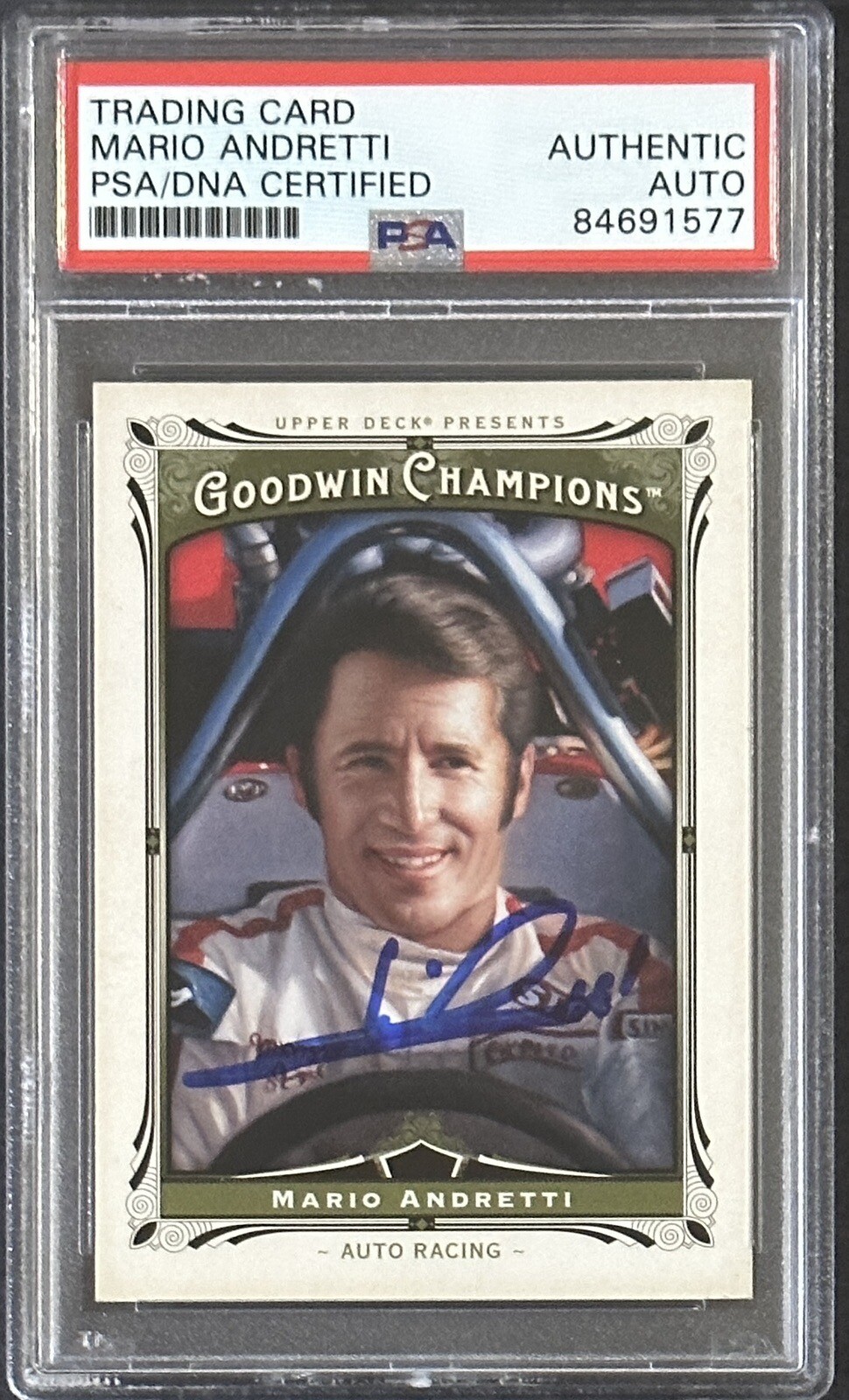 2013 UD Goodwin Champions Mario Andretti PSA DNA Autograph F1 Formula One Signed