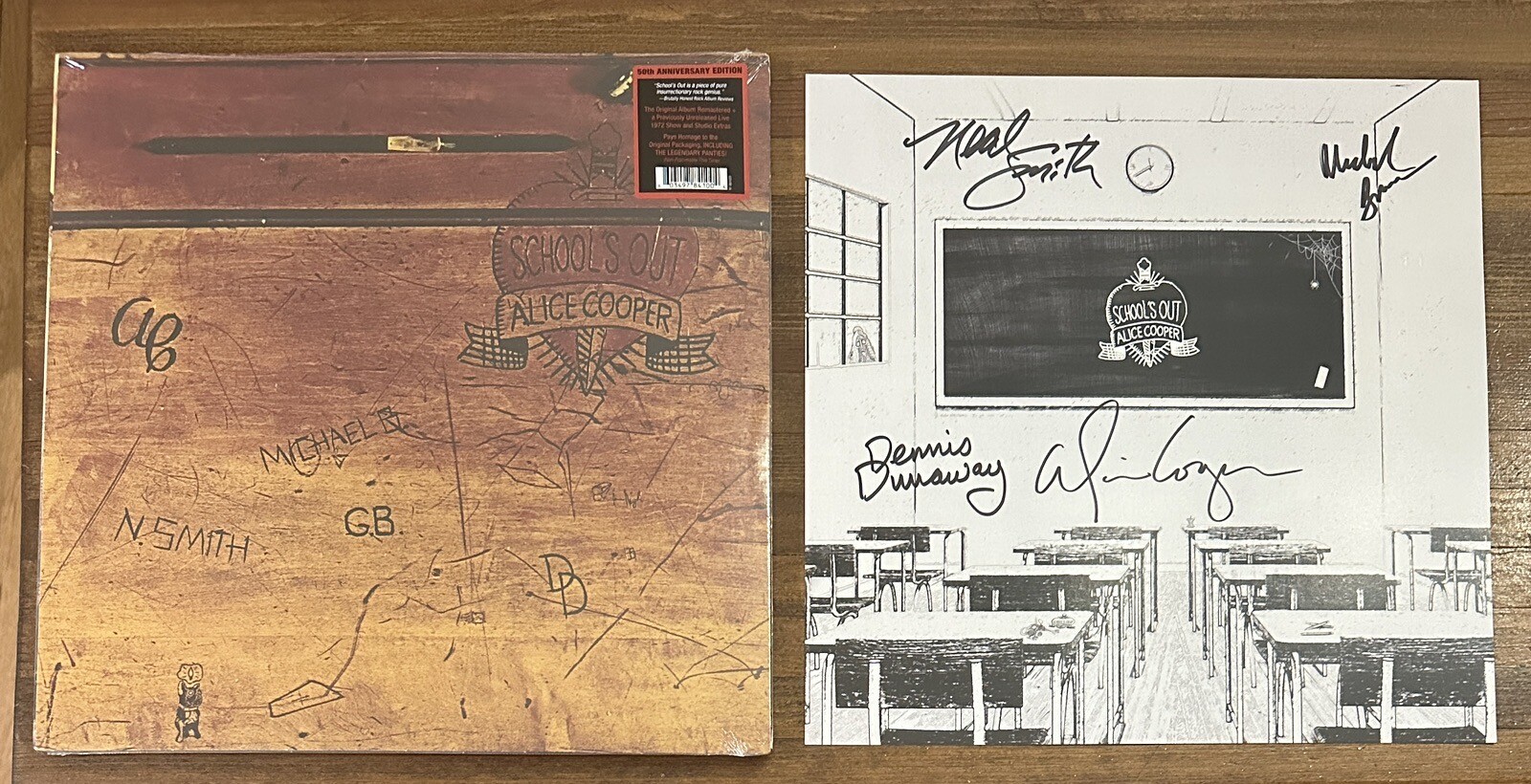 Alice Cooper Schools Out 4LP Vinyl SIGNED FULL BAND Original Member AUTOGRAPH #2